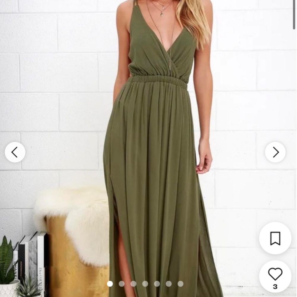 Lulus Women's Green Maxi Dress SIZE XS